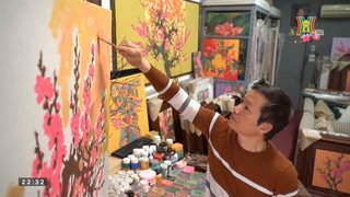 Gặp gỡ họa sĩ Nguyễn Hữu Khoa, người vẽ các bức tranh hoa đào nổi tiếng 3 | GT